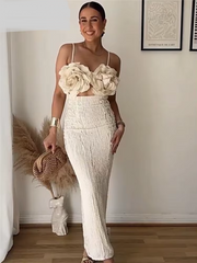 Weird Puss Patchwork Appliques Dress Women Sleeveless Sexy Backless 2025 Spring Summer Vacation Beach Stretch Party Long Bodycon