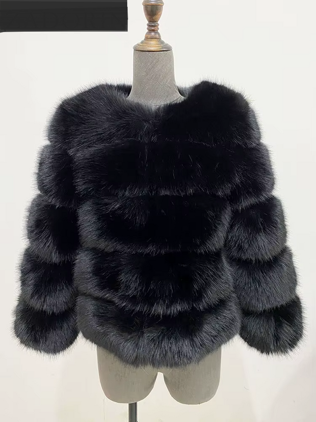 ZADORIN S-5XL Mink Coats Autumn Winter Fluffy Black Faux Fur Coat Women Elegant Thick Warm Faux Fur Jackets For Women 2024 Tops