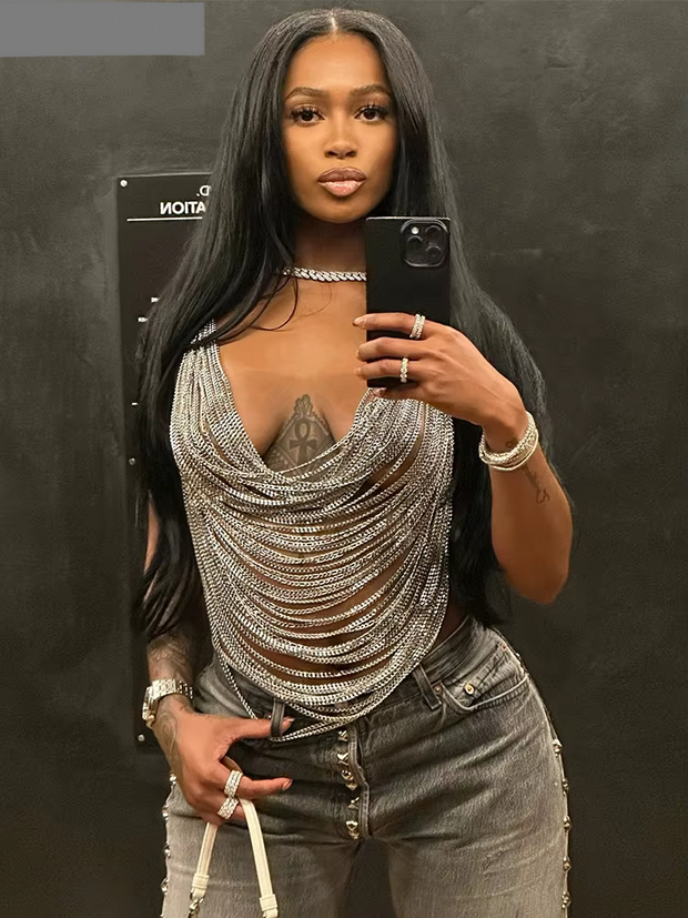 Weird Puss Multilayer Chain Women Crop Tops Halter Backless Low Chest Sexy Fashion Hot Girls Rave Party Nightclub Coquette Vest