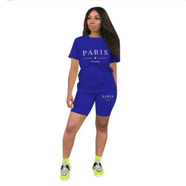 Women's Tracksuit Casual Two Piece Set for Short Sleeve Daily Summer Woman Clothing Shorts T-Shirts O-Neck Matching Sets Womens