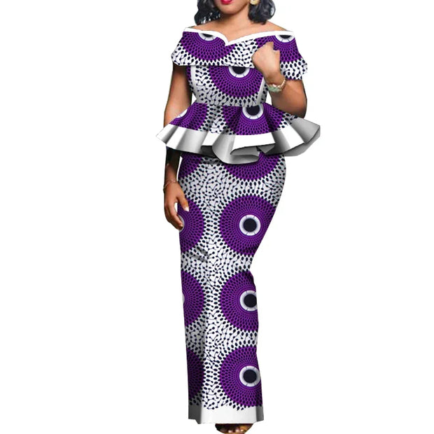 Party African Dress Women Skirt Sets Traditional  2 Pieces Suits Custom Made Dashiki Tops and Skirts Plus Size Clothing WY5104