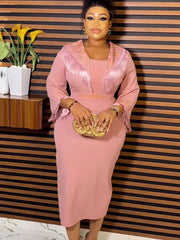 African Dresses for Women Plus Size Lady Africa Clothes Dashiki Ankara Outfits Gown Kaftan Muslim Wedding Party Long Maxi Dress