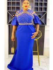 Plus Size African Party Dresses for Women Dashiki Ankara Wedding Evening Gown Bodycon Maxi Long Christmas Dress Africa Clothes