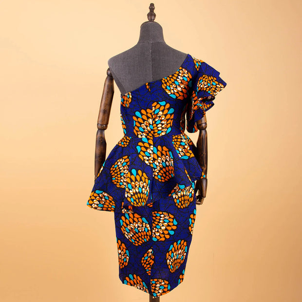 African 2 Piece Set for Women Crop Top + Print Skrit Set Ankara Clothing Dashiki Outfits Blouse Shirt Midi Skirt Casual S1926100