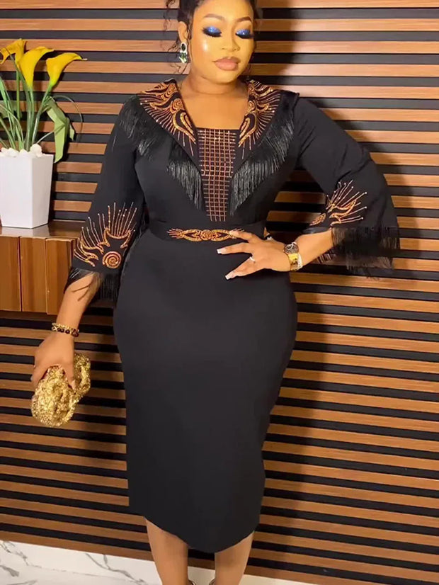 African Dresses for Women Plus Size Lady Africa Clothes Dashiki Ankara Outfits Gown Kaftan Muslim Wedding Party Long Maxi Dress