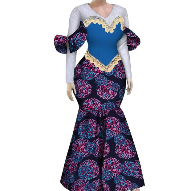 Women African Plus Size Evening Dresses Wedding Party Long Luxury Lace Gown Bodycon Mermaid Dress Ankara Dresses Clothing WY1490