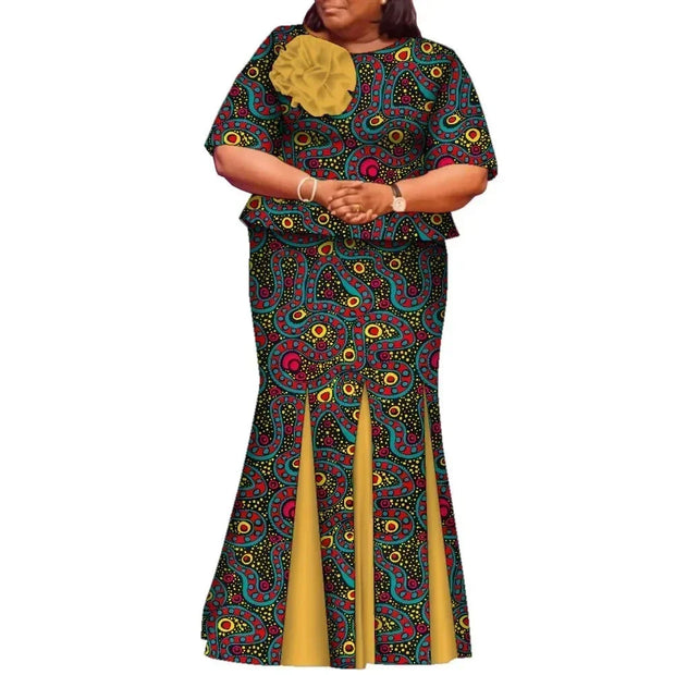 African Skirts and Top Sets for Women Party Ankara Fashion African Print Clothes Dashiki Outfits Lady Evening Gowns WY2143
