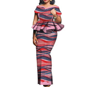 Party African Dress Women Skirt Sets Traditional  2 Pieces Suits Custom Made Dashiki Tops and Skirts Plus Size Clothing WY5104