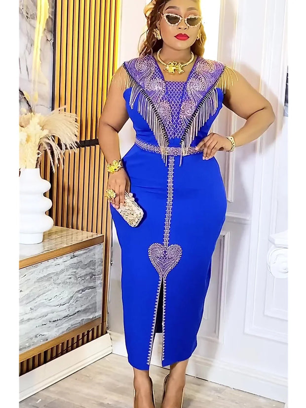 Plus Size African Wedding Party Dresses for Women 2025 New Dashiki Ankara Evening Gown Elegant Turkey Outfit Robe Africa Clothes