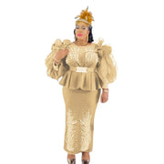 Plus Size African Party Evening Dresses for Women Elegant Autumn African Long Sleeve Diamond Wedding Christmas Dress Outfits