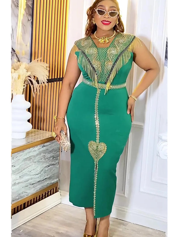 Plus Size African Wedding Party Dresses for Women 2025 New Dashiki Ankara Evening Gown Elegant Turkey Outfit Robe Africa Clothes