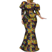 Church African Skirt and Top 2pcs Set High Waist Handmade Plus Size Wedding Party Clothing for Elegant Fashion Lady WY9335