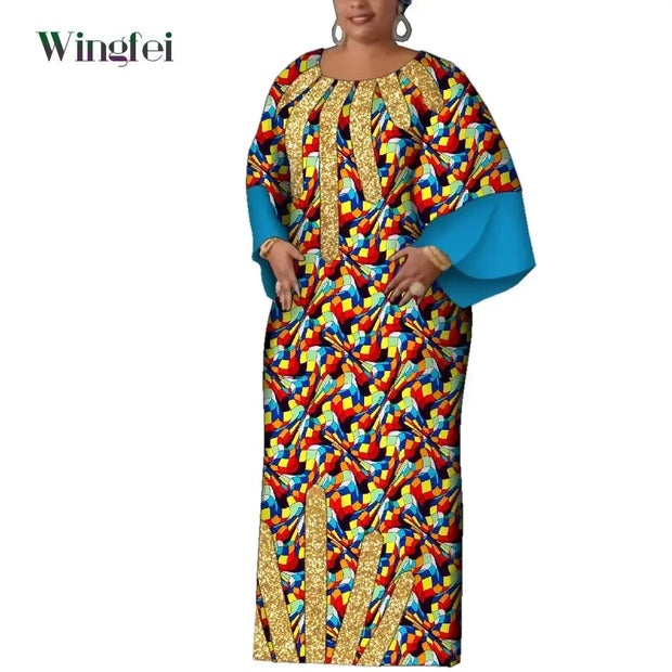 African Women Print Dresses Elegant Dashiki Maxi Long Dresses Ankara Fashion African Clothes Nigerian Dresses for Women Wy2124