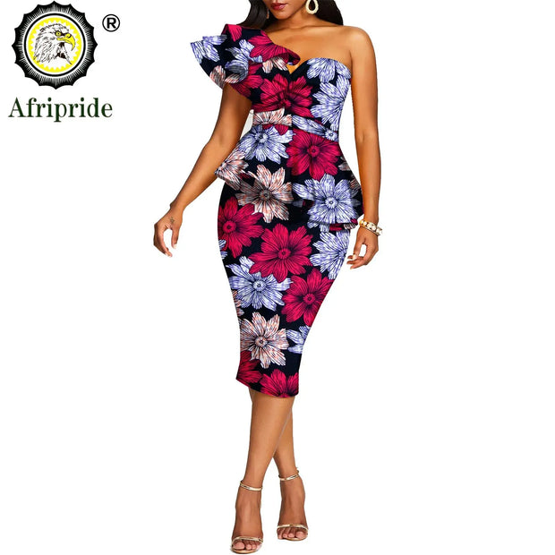 African 2 Piece Set for Women Crop Top + Print Skrit Set Ankara Clothing Dashiki Outfits Blouse Shirt Midi Skirt Casual S1926100