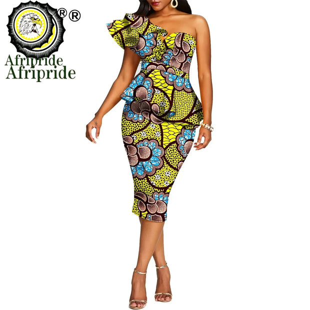 African 2 Piece Set for Women Crop Top + Print Skrit Set Ankara Clothing Dashiki Outfits Blouse Shirt Midi Skirt Casual S1926100