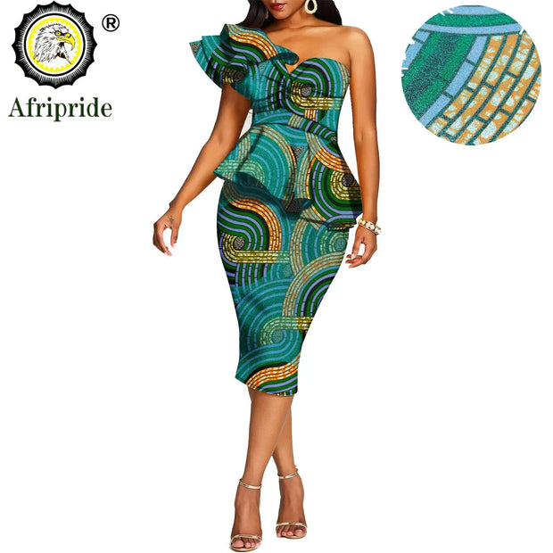 African 2 Piece Set for Women Crop Top + Print Skrit Set Ankara Clothing Dashiki Outfits Blouse Shirt Midi Skirt Casual S1926100