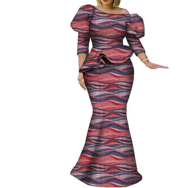 Church African Skirt and Top 2pcs Set High Waist Handmade Plus Size Wedding Party Clothing for Elegant Fashion Lady WY9335
