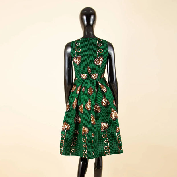 African Dresses for Women African Clothes Summer Dress for Women Knee-length Sleeveless Batik Party Dress A722534