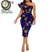 African 2 Piece Set for Women Crop Top + Print Skrit Set Ankara Clothing Dashiki Outfits Blouse Shirt Midi Skirt Casual S1926100