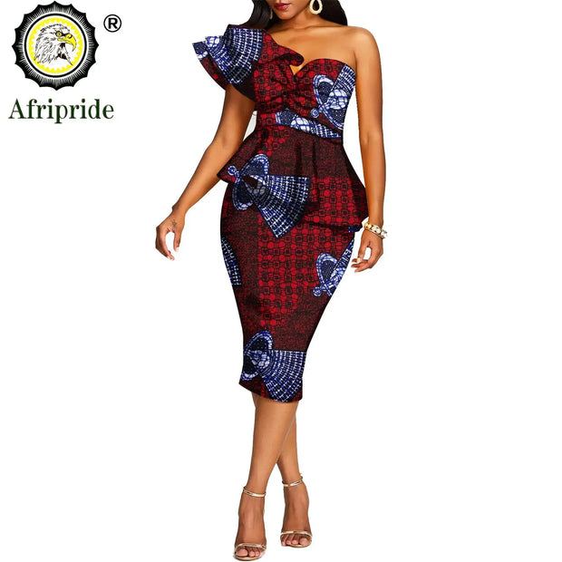 African 2 Piece Set for Women Crop Top + Print Skrit Set Ankara Clothing Dashiki Outfits Blouse Shirt Midi Skirt Casual S1926100
