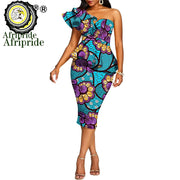 African 2 Piece Set for Women Crop Top + Print Skrit Set Ankara Clothing Dashiki Outfits Blouse Shirt Midi Skirt Casual S1926100