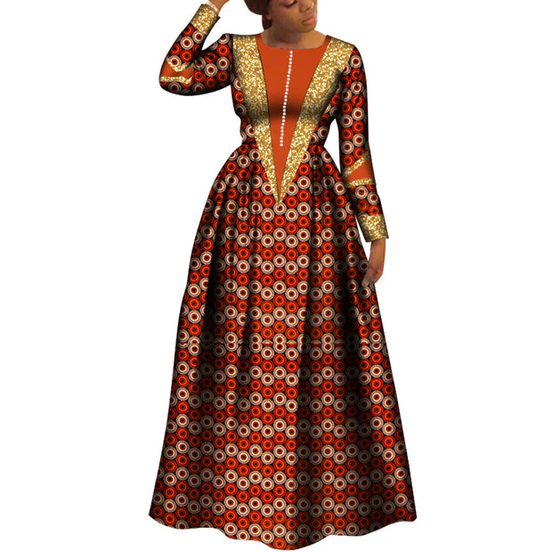 African Dresses for Women Dashiki Dress African Print Robe Africaine Femme Plus Size Africa Clothing Wedding Party WY8034