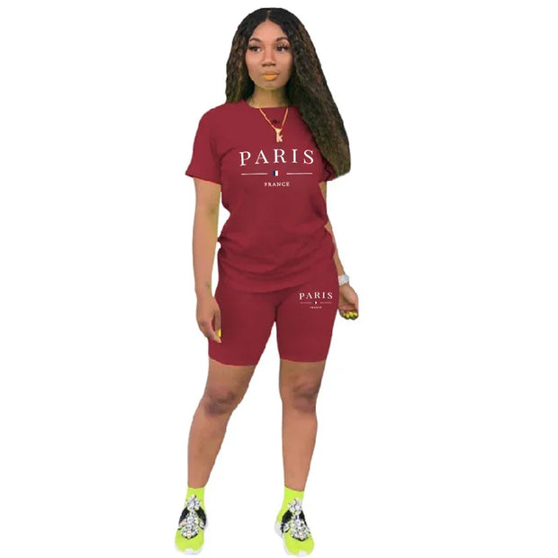 Women's Tracksuit Casual Two Piece Set for Short Sleeve Daily Summer Woman Clothing Shorts T-Shirts O-Neck Matching Sets Womens