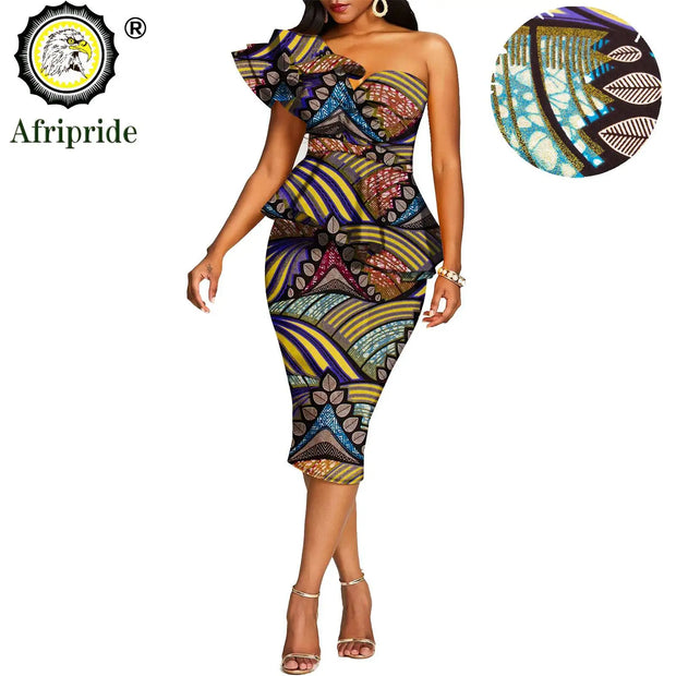 African 2 Piece Set for Women Crop Top + Print Skrit Set Ankara Clothing Dashiki Outfits Blouse Shirt Midi Skirt Casual S1926100