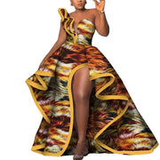 Dashiki Party Dresses Fashion Robe Africaine Ankara Floral Print Maxi Long Strapless Dresses African Dresses for Women WY6981