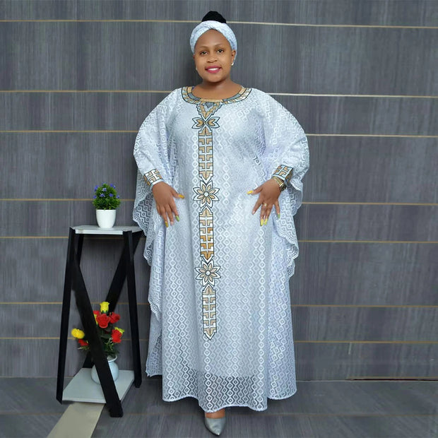 African Dresses for Women Plus Size Africa Clothes Dashiki Ankara Lace Outfits Gown Kaftan Muslim Wedding Party Long Maxi Dress