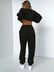 Autumn Winter Women's Sweater Pants Set  Women Hoodie set Street Hip Hop Clothing Casual Female  Clothing Plush sweatshirt