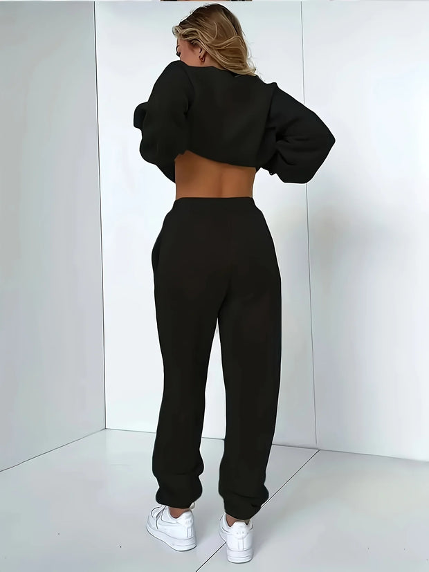 Autumn Winter Women's Sweater Pants Set  Women Hoodie set Street Hip Hop Clothing Casual Female  Clothing Plush sweatshirt