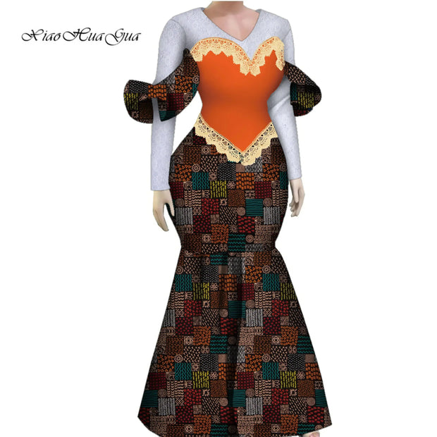 Women African Plus Size Evening Dresses Wedding Party Long Luxury Lace Gown Bodycon Mermaid Dress Ankara Dresses Clothing WY1490