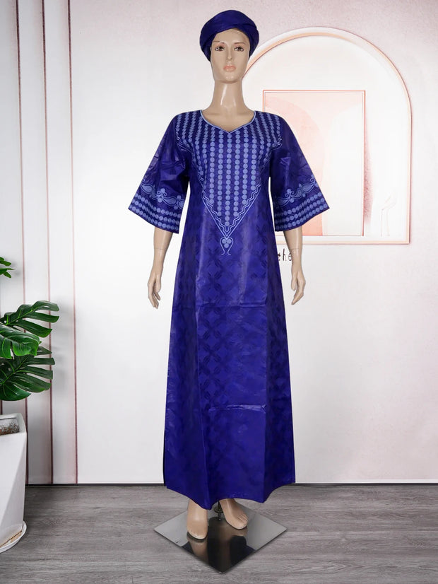 Plus Size African Clothes for Women 2025 New African Dashiki Ankara Embroidery Robe Bazin Design Wedding Party Dresses