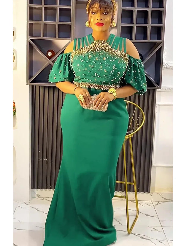 Plus Size African Party Dresses for Women Dashiki Ankara Wedding Evening Gown Bodycon Maxi Long Christmas Dress Africa Clothes