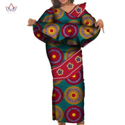African Traditional Clothing for Women Elegant Long Skirts and Crop Tops African Print Cotton Lady Ankel-length Skirt Set WY3922