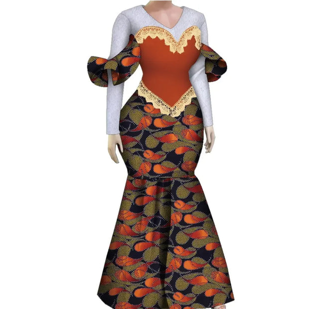 Women African Plus Size Evening Dresses Wedding Party Long Luxury Lace Gown Bodycon Mermaid Dress Ankara Dresses Clothing WY1490