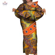 African Traditional Clothing for Women Elegant Long Skirts and Crop Tops African Print Cotton Lady Ankel-length Skirt Set WY3922