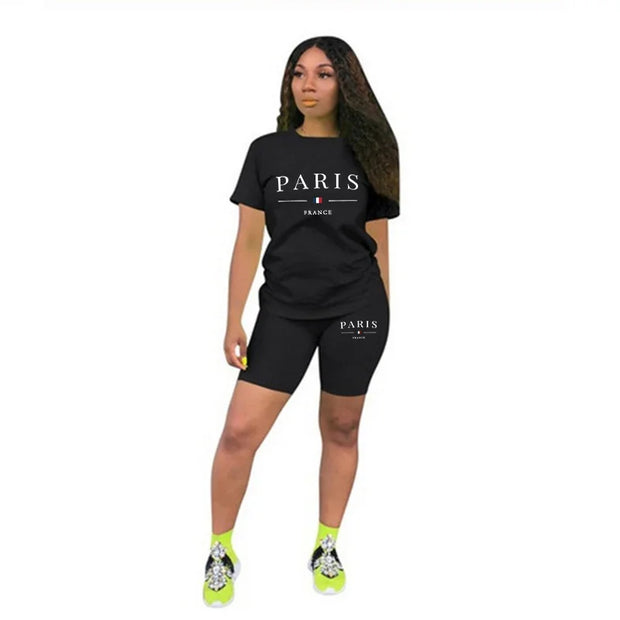Women's Tracksuit Casual Two Piece Set for Short Sleeve Daily Summer Woman Clothing Shorts T-Shirts O-Neck Matching Sets Womens