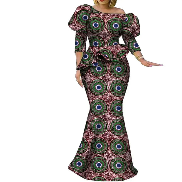 Church African Skirt and Top 2pcs Set High Waist Handmade Plus Size Wedding Party Clothing for Elegant Fashion Lady WY9335