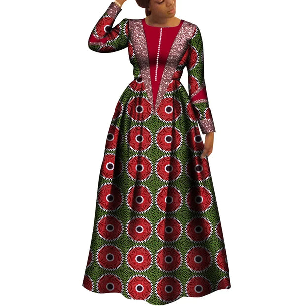 African Dresses for Women Dashiki Dress African Print Robe Africaine Femme Plus Size Africa Clothing Wedding Party WY8034