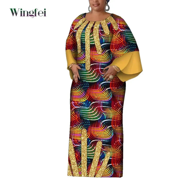 African Women Print Dresses Elegant Dashiki Maxi Long Dresses Ankara Fashion African Clothes Nigerian Dresses for Women Wy2124