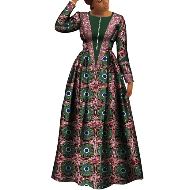 African Dresses for Women Dashiki Dress African Print Robe Africaine Femme Plus Size Africa Clothing Wedding Party WY8034
