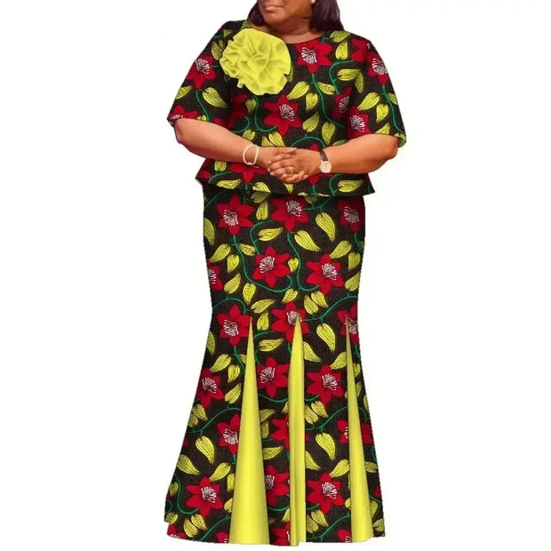 African Skirts and Top Sets for Women Party Ankara Fashion African Print Clothes Dashiki Outfits Lady Evening Gowns WY2143