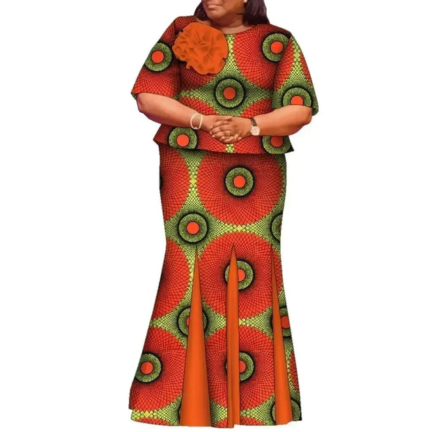 African Skirts and Top Sets for Women Party Ankara Fashion African Print Clothes Dashiki Outfits Lady Evening Gowns WY2143