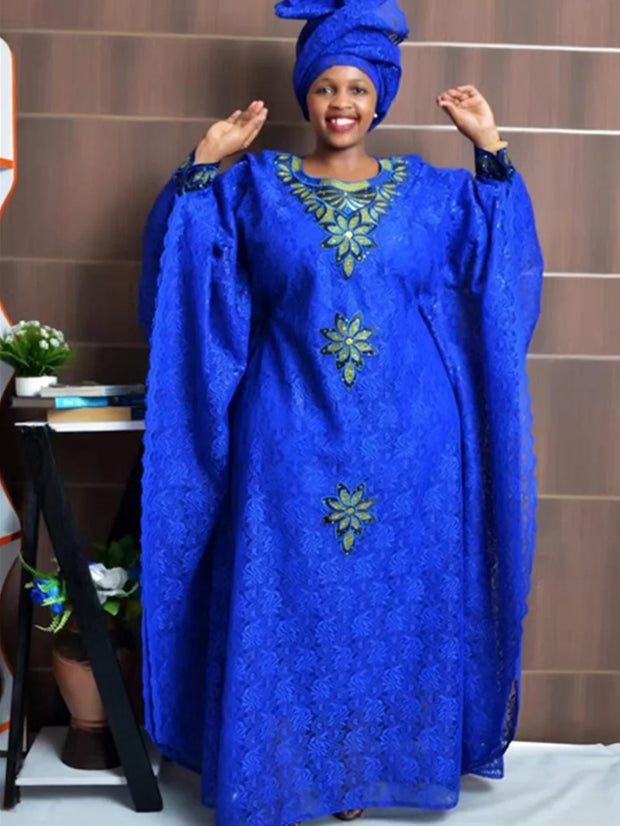 African Dresses for Women Plus Size Africa Clothes Dashiki Ankara Lace Outfits Gown Kaftan Muslim Wedding Party Long Maxi Dress