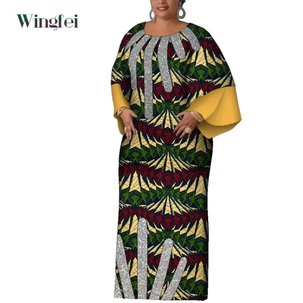 African Women Print Dresses Elegant Dashiki Maxi Long Dresses Ankara Fashion African Clothes Nigerian Dresses for Women Wy2124