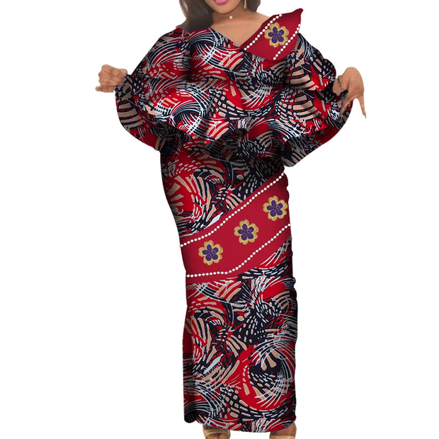 African Traditional Clothing for Women Elegant Long Skirts and Crop Tops African Print Cotton Lady Ankel-length Skirt Set WY3922