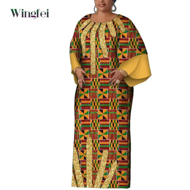 African Women Print Dresses Elegant Dashiki Maxi Long Dresses Ankara Fashion African Clothes Nigerian Dresses for Women Wy2124