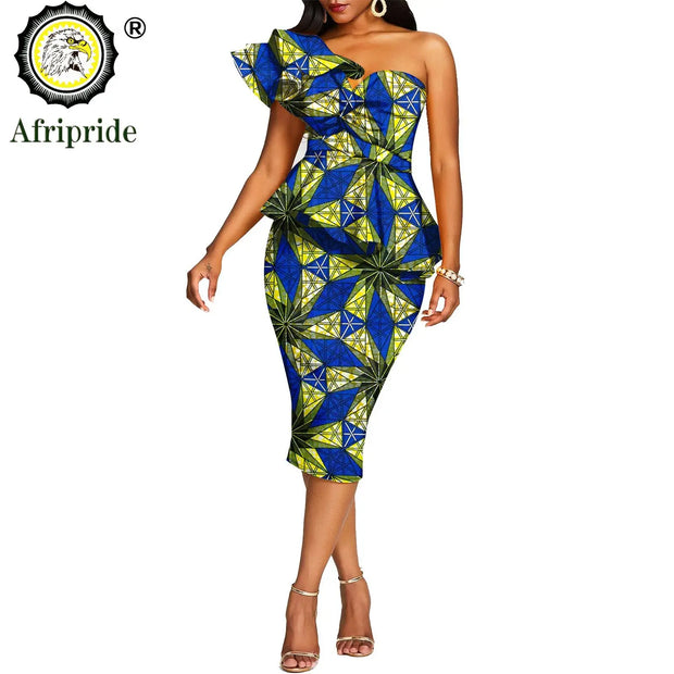 African 2 Piece Set for Women Crop Top + Print Skrit Set Ankara Clothing Dashiki Outfits Blouse Shirt Midi Skirt Casual S1926100